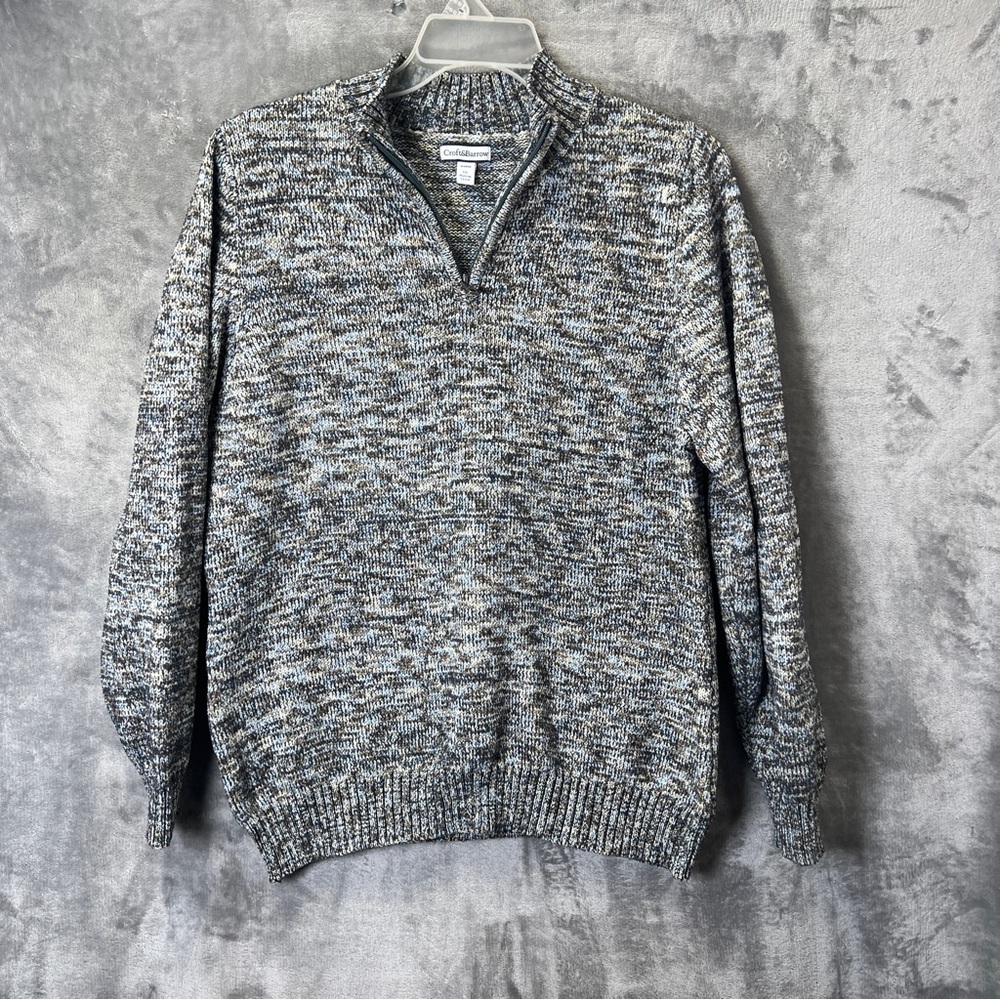 Croft & Barrow Black and Gray Zip Up Sweater